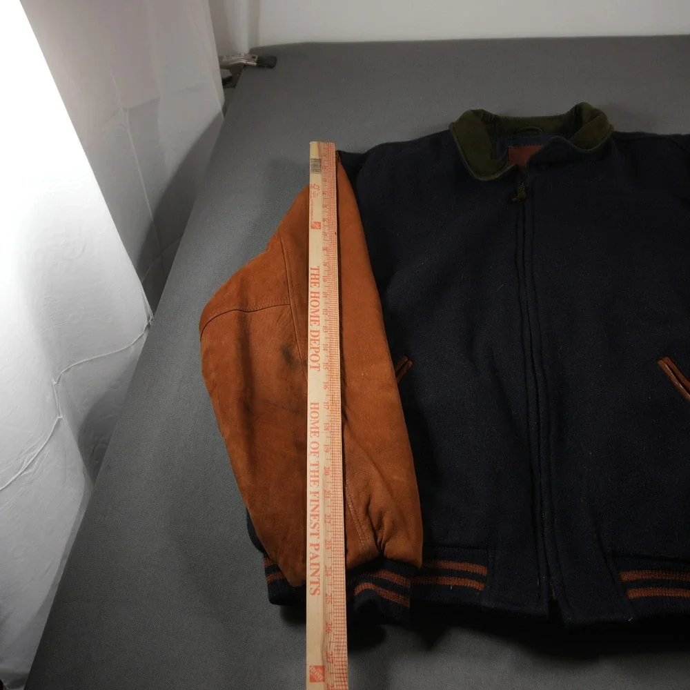 VTG USA Golden Bear Varsity Bomber Wool Leather Men Jacket XXL University Retro